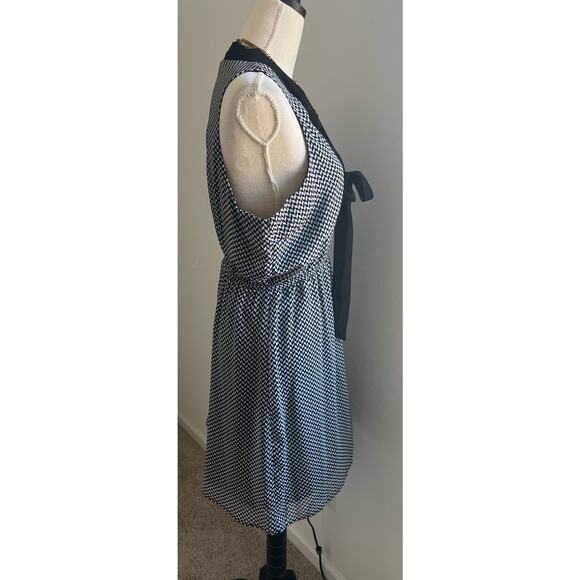 Xhilaration Black White Zipper Design Sleeveless Lined Elastic Waist Dress XXL - Picture 2 of 7